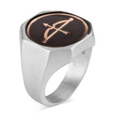 Alparslan The Great Seljuks Bow and Arrow Model Enameled Silver Ring (2)